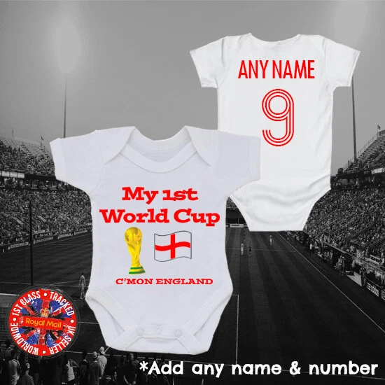 DUNNES STORES England "My 1st World Cup" personalisierter Fußball Body Strampler