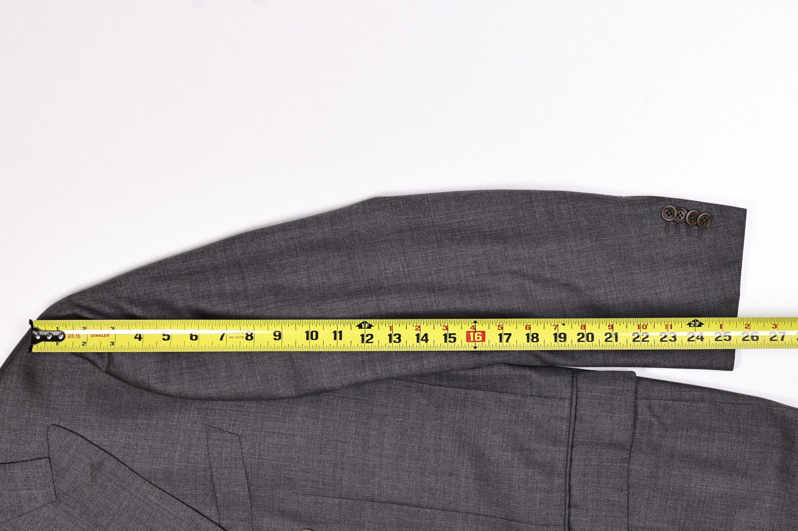 JAY KOS Solid Gray Wool Mens Blazer Double Breast… - image 13