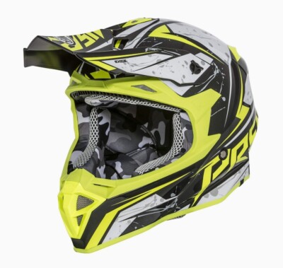 Premier Helmets - Exige Oxy Helm / Fluo- Gelb/Schwarz/Weiß Gr. XS