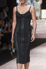 Dolce & Gabbana Cady Lace-up Bodycon S/S 2019 Runway Dress (IT46) RRP $3,215