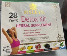 HYLEYS 28 DAYS DETOX KIT HERBAL SUPPLEMENT 84 TEA BAGS HEALTHY CLEANSING FORMULA