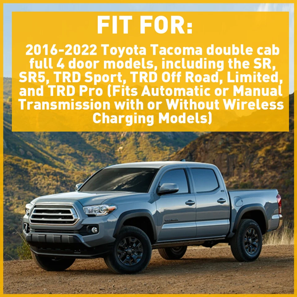 丰田塔科马2016-2022杯控制台门口袋衬垫配件 — 第 3/4 张图片