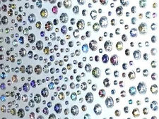 CraftbuddyUS 325pcs AB Clear Diamante Self Adhesive Rhinestone Gems, 2mm to 5mm