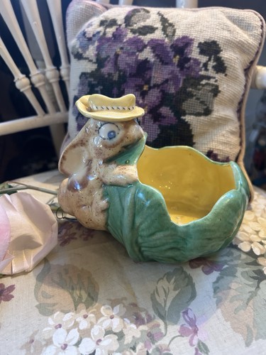 Cabbage Rabbit Hare Vintage Rabbit Bunny Hare w/Cabbage Farmer Easter LVB Glazed Floral ...