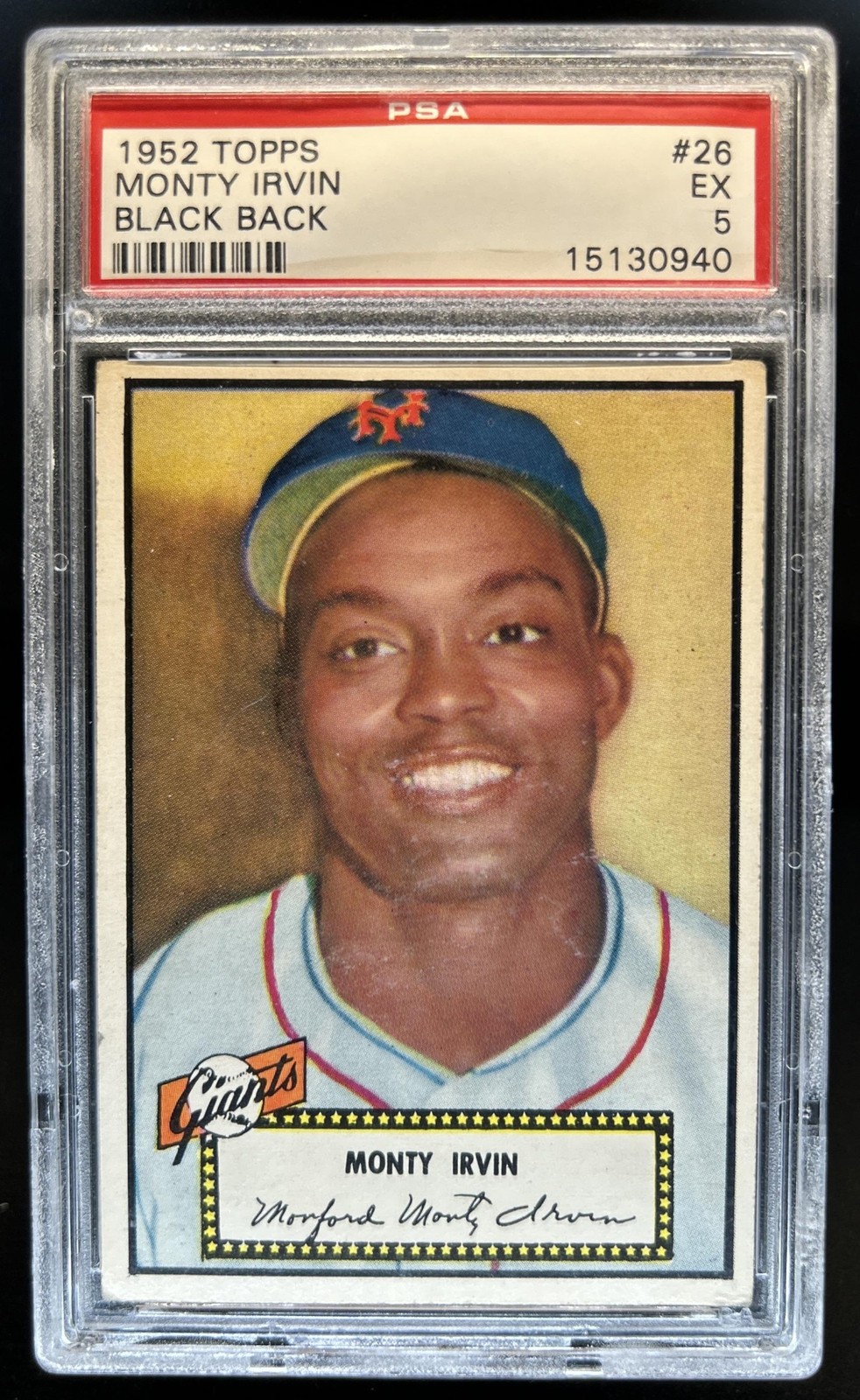1952 Topps Monte Irvin #26 Giants PSA 5