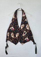 Vintage Taz Vest Looney Tunes USA Made Open Back Adjustable Straps Size Large
