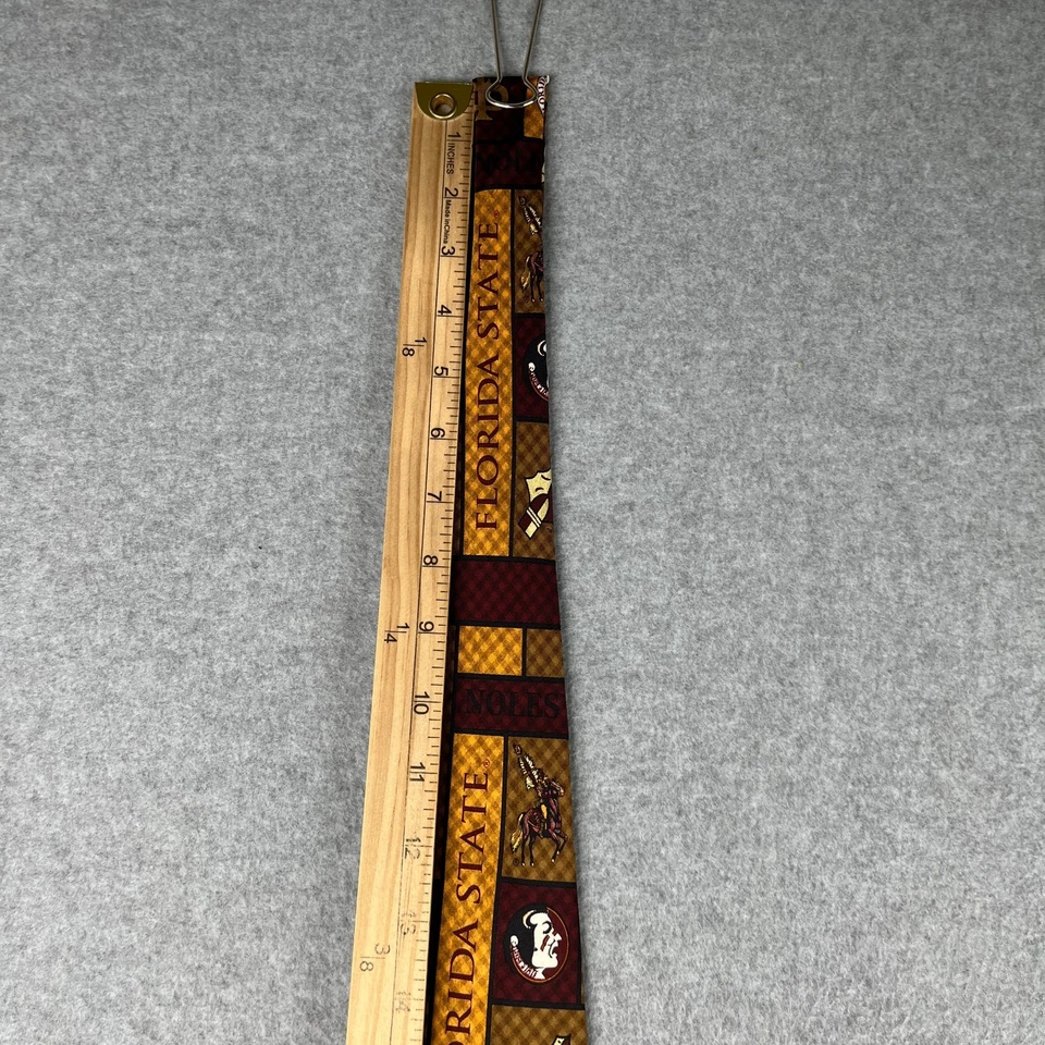 Corbata de golf Florida State Seminoles granate logotipo estampado por todas partes seda Foto 2 de 4