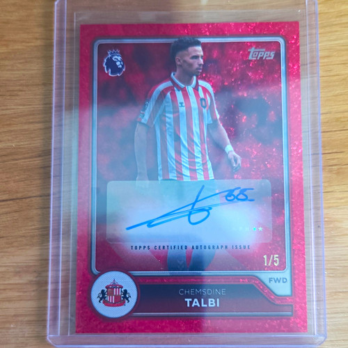 Topps Flagship Premier League 2026/27 Chemsdine Talbi red Auto /5 Sunderland