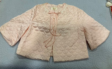 Vintage 1950s Barbizon Puffy Quilted Pink Bed Jacket Apx Size M
