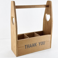 Wooden Bottle Carrier Beer Milk Crate Holder Thank You Wedding Favours Box