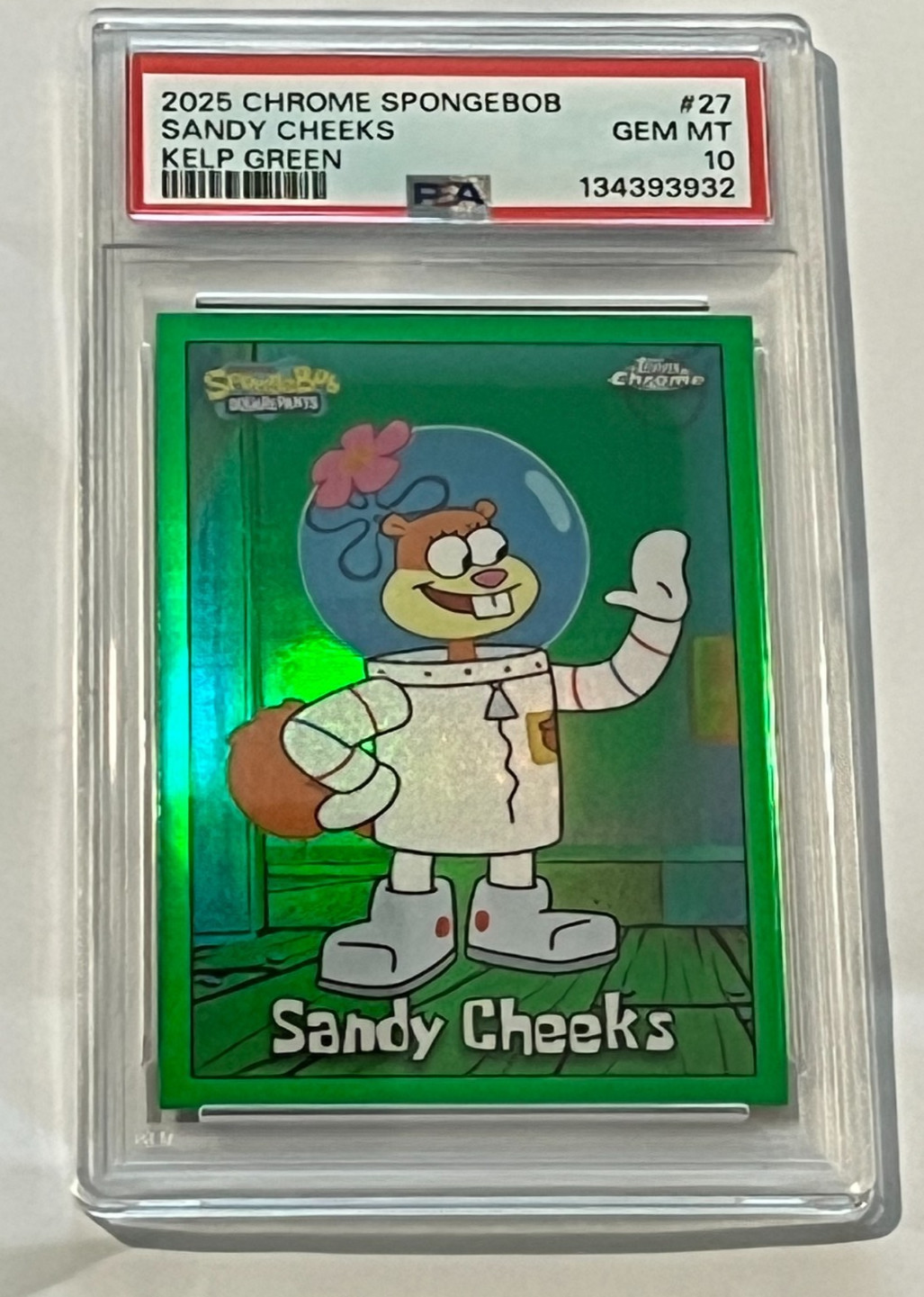 2025 Chrome Spongebob Sandy Cheeks Kelp Green #27 Gem Mint 10 POP 1 view 1