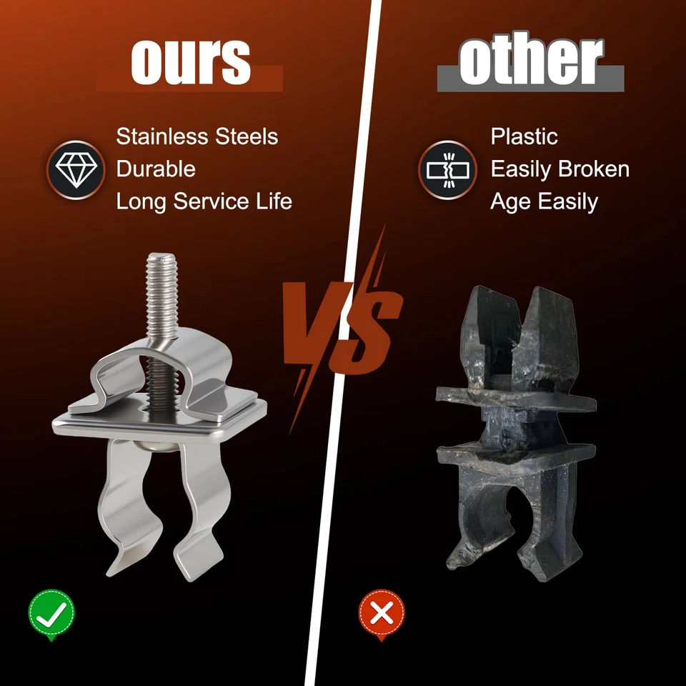 Clip de retención de varilla de hélice de capó de acero inoxidable para camioneta Dodge Ram 1500 2500 3500 1998-2003 Foto 2 de 4