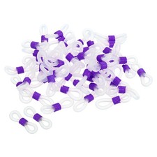 50pcs Eyeglass Chain Connector Silicone Strap Holder Chain End Loop White Purple