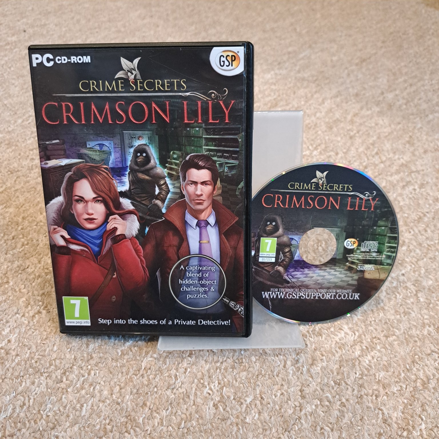 Crime Secrets Crimson Lily PC CD-ROM Video Game Hidden Object Puzzle