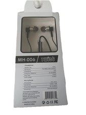 Stereo Headset Sound With Microphone MH-006 - Hands Free Calling - Black Earbuds