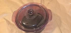 VTG Corning Ware Visions 3.5L "Cranberry" Colored Dutch Oven w Teflon &Pyrex Lid