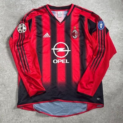 adidas 04-05 AC MILAN長袖ユニフォーム3マルディーニ ミラン AC Milan 04/05 #3 Maldini Long Sleeve Jersey L Champions League