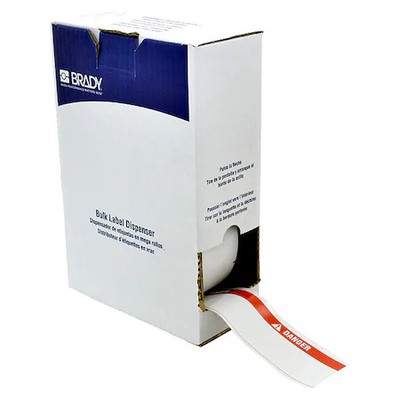 Brady Bm7c-2000-855-Dan Pre-Cutlabelstockroll, White/Red, Matte