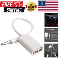 Adapter, 3.5mm Male Audio Jack to USB 2.0 Female Converter Cable, Only Work f...
