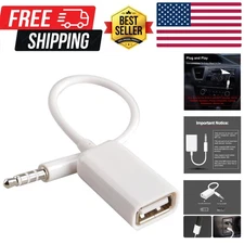 Adapter, 3.5mm Male Audio Jack to USB 2.0 Female Converter Cable, Only Work f...