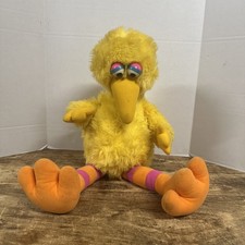 1985 Sesame Street Hasbro Softies HUGE 30 Big Bird Plush Yellow Stuffed Toy