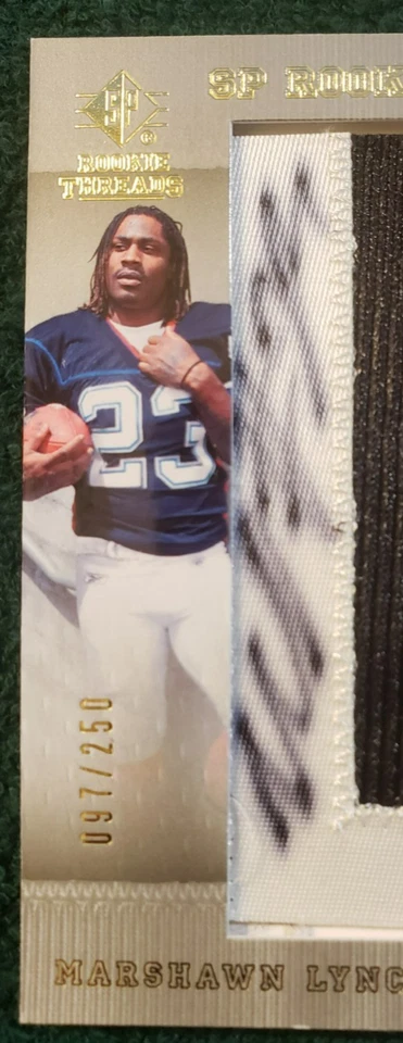 2007 SP Rookie Threads Marshawn Lynch 097/250 Rookie Lettermen "L" # 134 MT - Image 3 of 4
