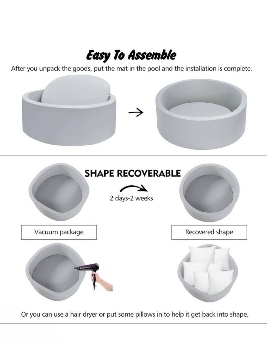 Extra Large Ball Pit Grey $150 MSRP - Gently Used In Excellent Condition