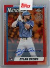 Dylan Crews 2025 Topps Update 1990 Topps Silver Pack Chrome Orange Auto 25/25 RC