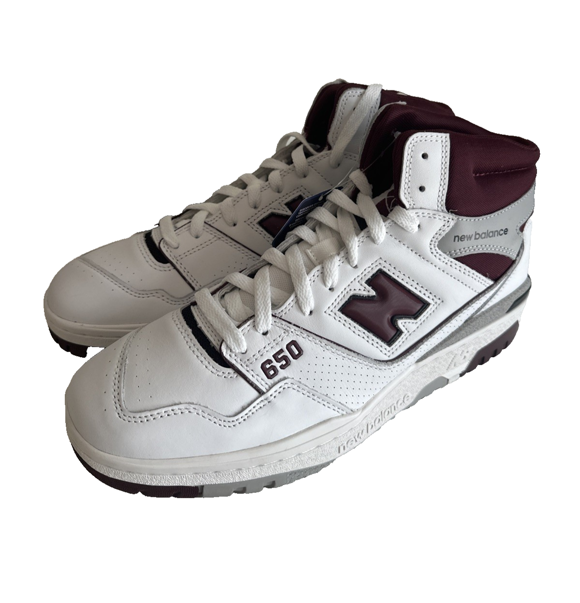 New Balance 650 White Burgundy BB650RCH Men's Size 11 Retro