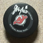 Jack Hughes Signed Puck New Jersey Devils Fanatics COA NHL Hockey USA GOLD 🇺🇸