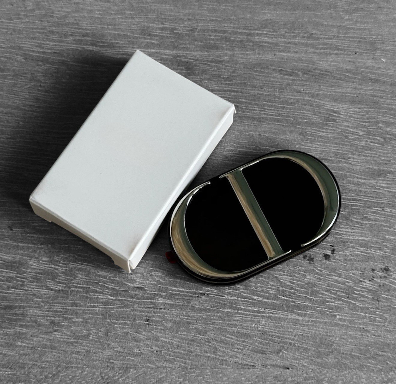 Soporte para anillo de teléfono espejo con logotipo de CD doble espejo 3M NEGRO GWP