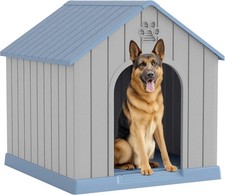 Large Dog House Outdoor Indoor for Medium Large Dogs, Durable Plastic Waterproof