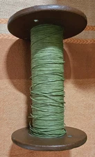 SPOOL Wood Primitive Sewing Weaving Textile 8.75 x 6" Lestershire Metal Core