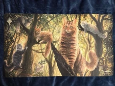 Alayna Danner Signed Playmat Forest Cats MTG