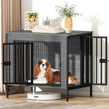 Dog Crate Furniture 28.15" Indoor TV Stand Single/Double Small Dogs Dark Gray