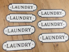 7 CAST IRON LAUNDRY Signs Style Cast Iron **PAINT BLEMISHES** Resell Flea Market