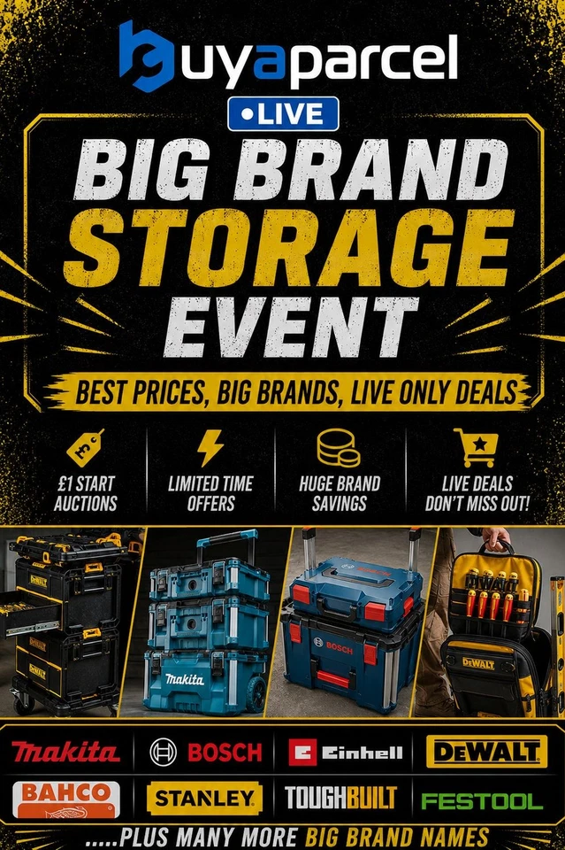 Buyaparcel LIVE Big Brand Storage Event| £1 Auctions | Live ONLY Flash Sale
