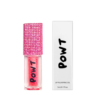 POWT Color Change Lip Plumping Oil - Pink Peach Shimmer Gloss Sparkling Cap 5ml