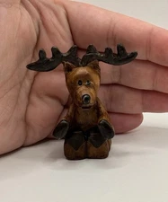 Vintage Goofy Moose Animal Souvenir Figurine Mini Trinket