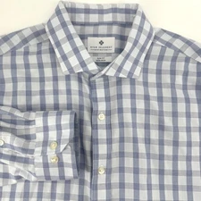 Ryan Seacrest Distinction Mens XL Slim Fit Non Iron Gingham Dress Shirt