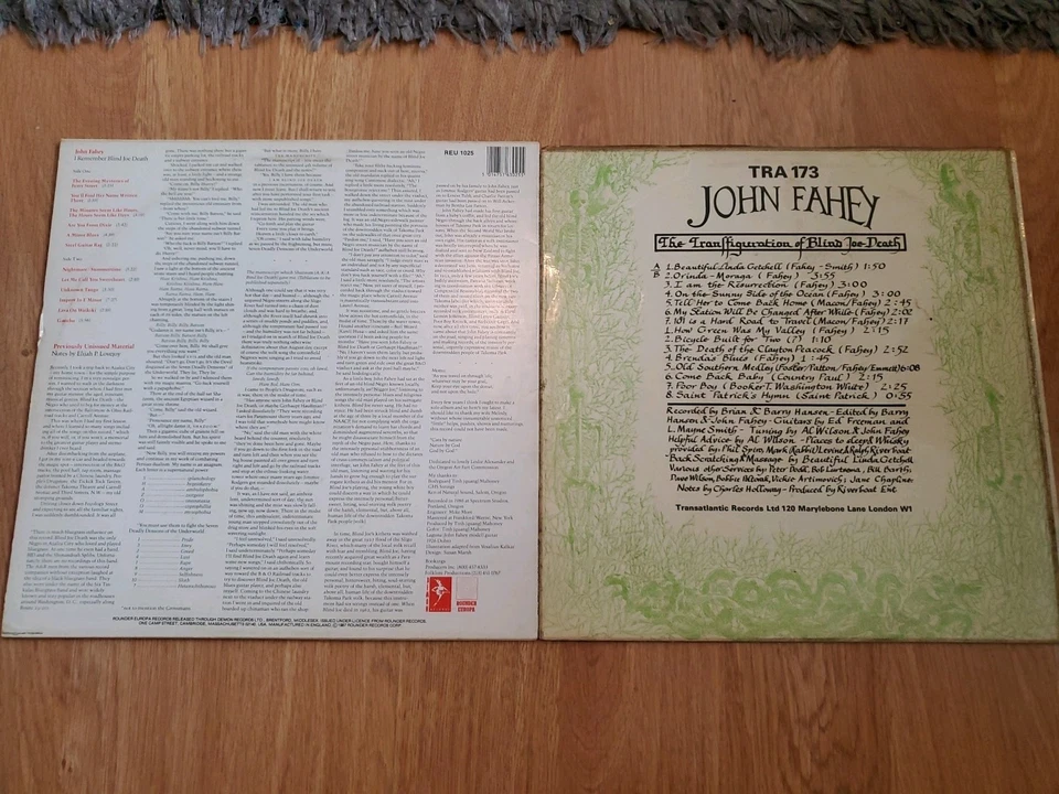2 John Fahey LPs The Transfiguration Of Blond Joe Death & I Remember TRA 173 Foto 2 de 4