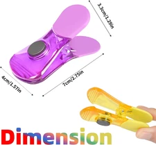 Bag Clips, 12 Pack Food Chip Snack Bag Sealing Clips, Color Refrigerator Magn...