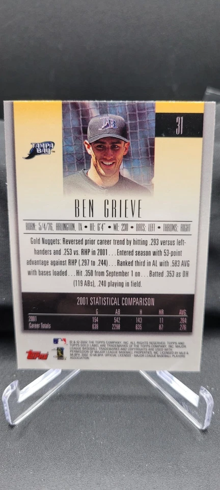 2002 Topps Gold Label - Ben Grieve #31 - Image 2 of 2