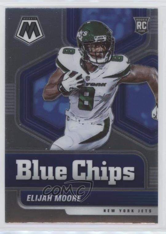 2021 Panini Mosaic Blue Chips Elijah Moore #15 0z3f