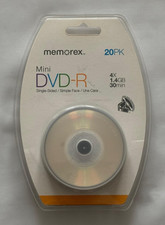Memorex Mini DVD-R Single Side, 4X, 1.24 GB, 30 min, 20PK