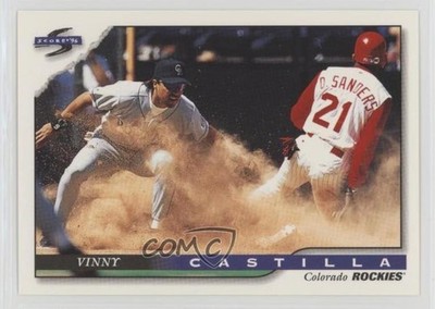 1996 Score Vinny Castilla Deion Sanders ( Sliding) #74 0f4