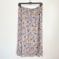 Vintage 70s Floral Maxi Skirt M Cotton Blend Boho Fairy Coquette Romantic NWT