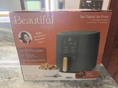 Beautiful 3 Qt Green Digital Air Fryer By Drew Barrymore TurboCrisp Technology