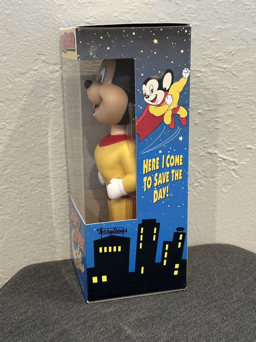 【FUNKO WACKY WOBBLER】 Mighty Mouse Funko Wacky Wobbler Bobblehead Mighty Mouse 2002 - New in Box