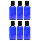Plastic Squeeze Bottles w/Disc Top Flip Cap Bulk, 4oz 6pk Blue; BPA-Free